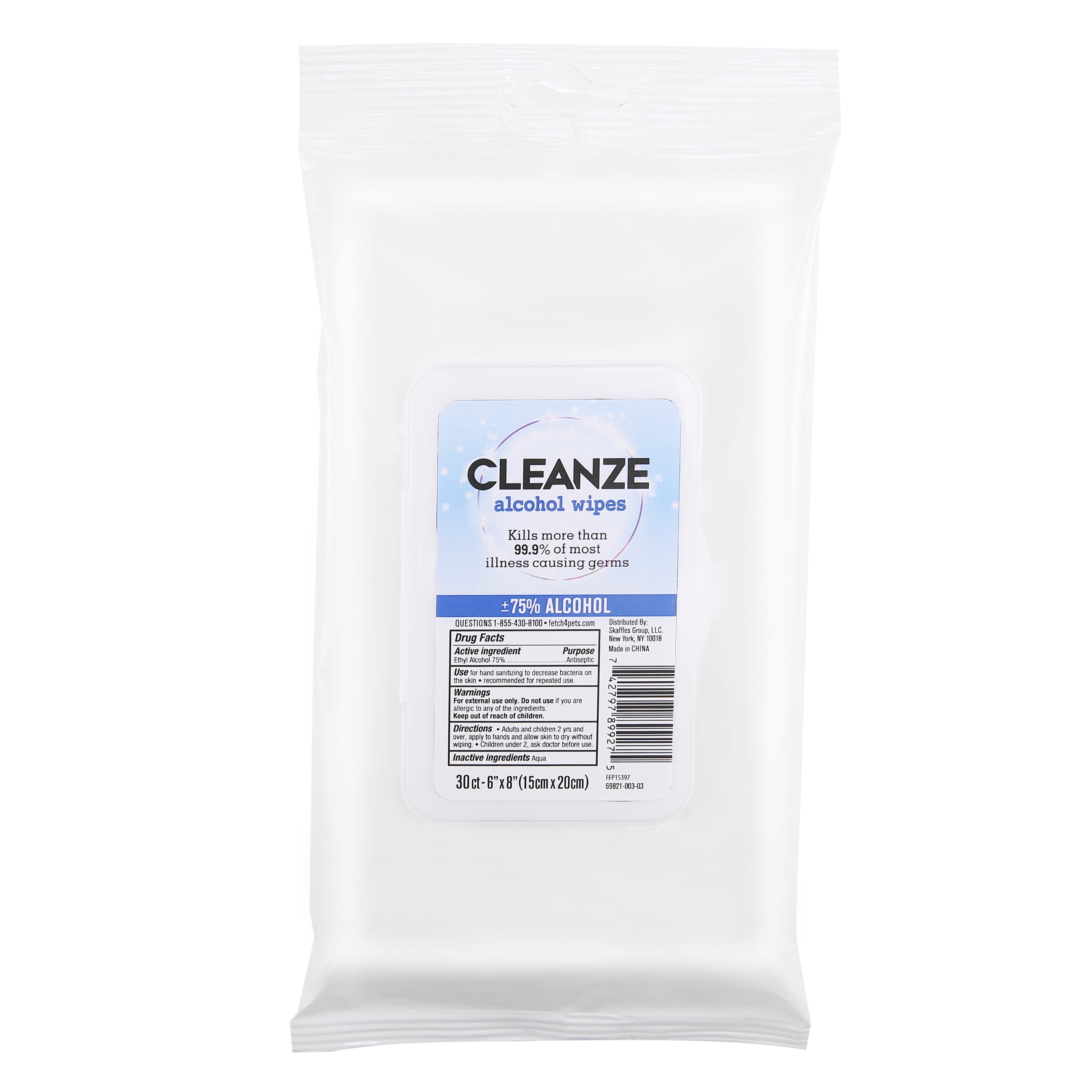 Cleanze Alcohol Wipes, 30 Count
