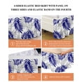 thumbnail image 6 of Blue Leaves Wrap Around Bed Skirts for King Bed 16" Drop,Bed Skirt with Adjustable Elastic Belt Dust Ruffle Bed Valance for Bedroom Hotel Abstract Modern Geometric Lines Simple Art Bed Frame Cover, 6 of 7