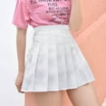 thumbnail image 2 of Summer Savings Clearance! Edvintorg Korean Shorts Skirt Women Solid High Waist Pleated A-Line Mini Skirt Kawaii School Short Pleated Skirt Female White XS, 2 of 4