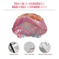 thumbnail image 3 of Kdxio Abstract Pink Gold Splash Print Shower Cap for Women,Elastic and Reusable,Double Waterproof Layers Bathing Hat, 3 of 6