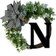 thumbnail image 1 of 26 Letters Decorative Wreath Door Hanging Home Decor Letters With Bow Knot Pendant Rattan Ring Wall Decoration Window Decoration Pendant, 1 of 1