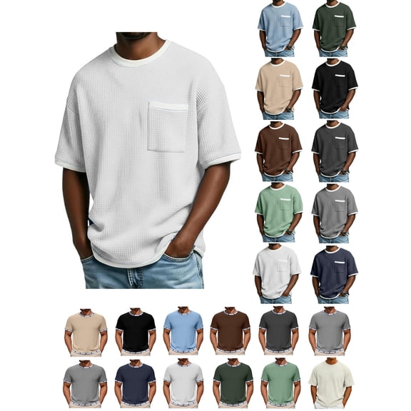 DayScoop Men's T-Shirts Summer T-Shirt Fashion Basic Solid Color Comfortable Casual Crewneck Short Sleeve Tees Tops