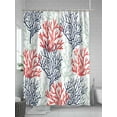 thumbnail image 5 of Fsddascl Red Navy Blue Coral Coastal Shower Curtain Set - 54" x 78" Washable Bathtub Curtain with 12 Hooks, Summer Beach Seaside Nautical Waterproof Fabric Stall Shower Curtains for Bathroom/Bathtub, 5 of 6