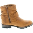 thumbnail image 6 of DBDK Lucy-13 Women's Distressed Side Zipper Lug Sole Flat Heel Ankle Booties, Camel, 6, 6 of 7