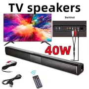 Wireless TV Soundbar with Built-in Surround Sound, High Power Stereo Speaker for TV PC Home Theater, Bluetooth AUX FM
