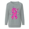 thumbnail image 4 of Meichang Chandail en Molleton Surdimensionné pour Femmes, T-Shirts de Cancer du Sein, Manches Longues, Col Rond, Chandail Raglan Décontracté, Ruban Rose, 4 of 6