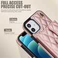 thumbnail image 4 of For Apple iPhone 12 mini RFID Blocking Protective Purse Wallet Case Magnetic Flip Cover Multi-Card Slots Pocket With Detachable Shoulder Strap And Wrist Strap,Rose gold,For iPhone 12 mini, 4 of 7
