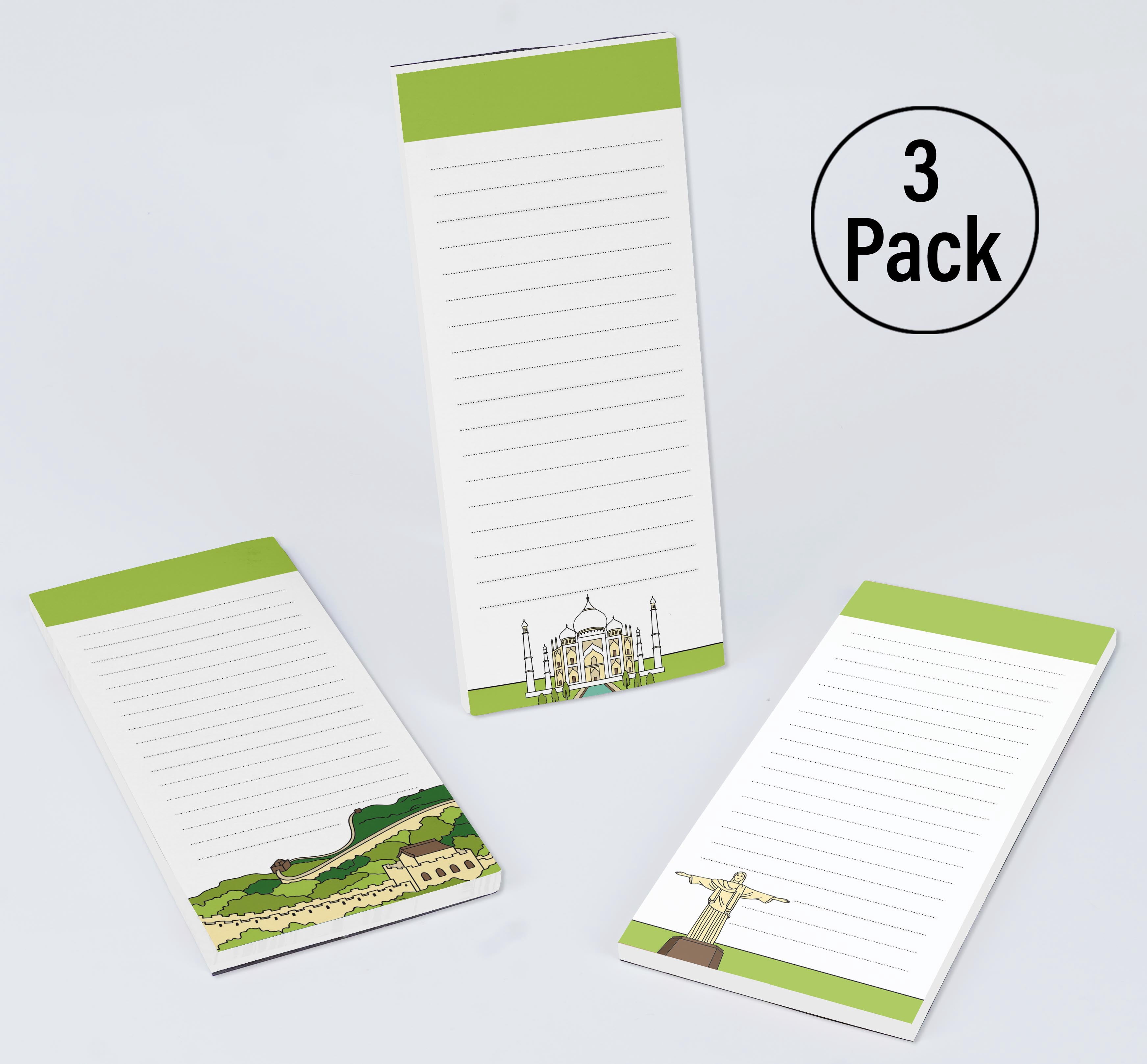 Inkdotpot Pack of 3 Magnetic Fridge To-Do List Notepads- Magnetic Memo Pads For Refrigerator-(50 Sheets Each)-SD