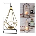 thumbnail image 4 of Portavelas Tealight Colgante Decoración Geométrica Durable Creativo Nórdico Artesanía Metal Moderno para Oficina Hogar Sala de Estar Dormitorio Fiesta Candelabro Sunnimix Candelero Tealight, 4 of 8