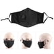 thumbnail image 2 of 2 protectores bucales unisex para adultos con válvula de respiración PM2.5 y filtro (negro), 2 of 12