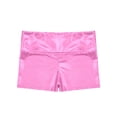 thumbnail image 6 of Yanarno Kids Girls Long Sleeve Gymnastics Leotards Set Shiny Metallic Leotards with Shorts Headband Pink 10, 6 of 7