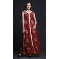 thumbnail image 2 of Bimba Floral Women V Neck Sleeveless Front Slit Casual Maxi Printed BohoÂ&nbsp;Dress-Medium, 2 of 5