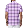 thumbnail image 7 of SAWOBUUN Mens Plaid Button Down Shirt Short Sleeve Casual Summer Dress Shirs Lightweight Beach Vacation Tops, 7 of 7