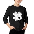 thumbnail image 3 of T-Shirt de la Saint-Patrick pour Filles, Mignon T-Shirt Graphique à Manches 3/4 Col Rond avec Imprimé Irlandais, Hauts Décontractés Printemps Été pour Vacances, Fête d'Anniversaire et Usage Quotidien Noir 140, 3 of 5