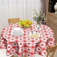 thumbnail image 6 of Valentine''s Day Tablecloth Round Red Love Heart Table Cloths 60 Inch Watercolor Buffalo Check Plaid Table Covers for Anniversary Wedding Kitchen Party Dinner Decoration, 6 of 6