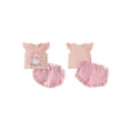 thumbnail image 2 of BemeyourBBs Toddler Baby Girl Silly Goose Outfit Cute Infant Baby Girl Summer Clothes Fly Sleeve Goose Print T-shirt with Plaid Shorts Set Toddler Girls Summer 2-piece Outfit, 2 of 9