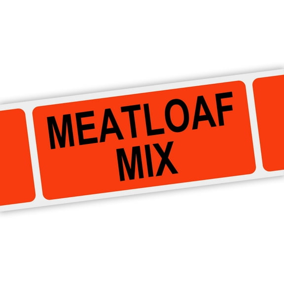 Specialty Printing Delmonico Steak Grabber Label Dayglo Red with Black Print, 1.375" x 3/4" | 1000/Roll