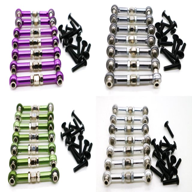 maskred Steering Link Rod Set For WR8 On-Road Vehicles Rc Steering Link Rod Set Aluminum Alloy Wheelbase RC Car Accessories Purple