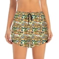 thumbnail image 3 of Uemuo Doodle Owls Pattern Women's Athletic Shorts High Waisted Running Shorts with Liner Pockets Gym Elastic Workout Shorts-Medium, 3 of 9