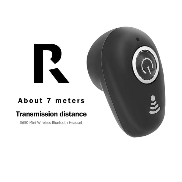 Audífonos Miniinalámbricos compatibles con Bluetooth S650 invisibles manos libres (negro)