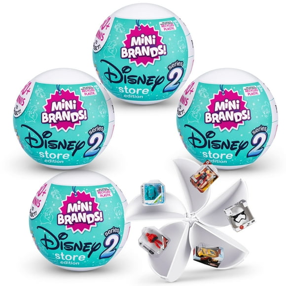 5 Surprise Mini Marques Disney Store Série 2 Capsule Mystère Jouet de Collection (4 Pack)