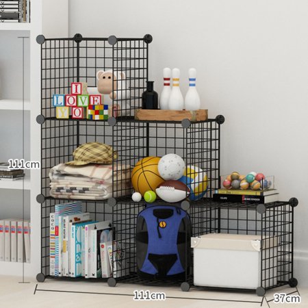 Augienb Metal Wire Cube Storage 6 Cube Shelves Organizer