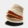 thumbnail image 4 of Women's Bucket Hats Women Winter Spring Hat Solid Color Fashion Corduroy Warm Hat Fisherman Hat Sunscreen Warm Winter Outdoors Hat, Women's Accessories Bucket Hats M, 4 of 5