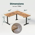 thumbnail image 4 of 55.1 Inch L-Shaped Standing Desk, Large Electric Height Adjustable Ergonomic Home Office Computer Desk with Cable Management, Corner Desk for Home & Office Workstations, Rustic Brown, 4 of 8