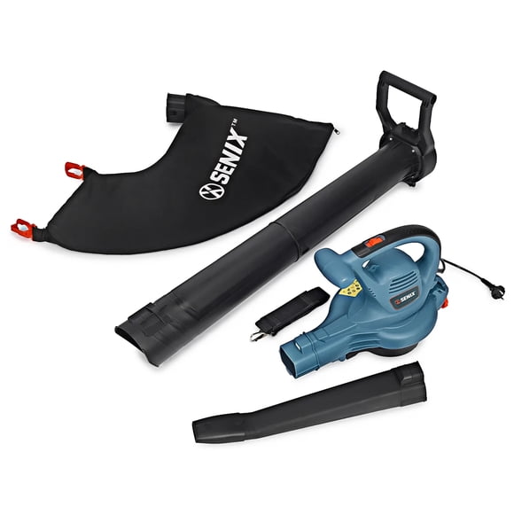 SENIX BLVE12-M 179 Mi/h à 420 CFM Souffleur de Feuilles, Aspirateur et Broyeur Électriques Filaires 3-en-1 de 12 A