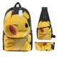 thumbnail image 2 of 3 unids/set niños Pokemon Pikachu mochila bonita estuche de lápices bolso cruzado arnés de cojín de aire impermeable protección de la columna vertebral mochila escolar hola suerte  unisex, 2 of 2