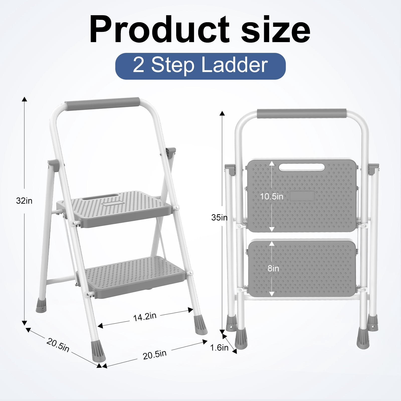 Portable Folding Ladder with Safety Lock and Anti‑Slip Pedals