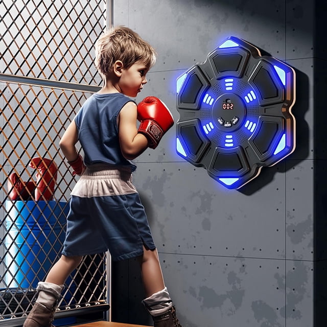 Xihbxyly Juguete de Boxeo Inteligente, Conectividad Bluetooth, Efectos de Luz Interactivos, Amortiguación Multicapa, Entrenamiento Físico En Casa, Diversión Deportiva, Material de Espuma Eva, Tamaño