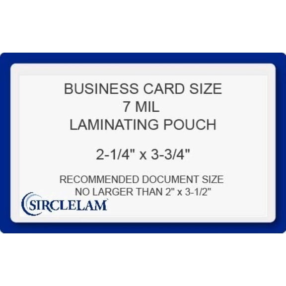 SircleLam 7 Mil Thermal Laminating Pouches with 2x Carrier Pouches, 2-1/4" x 3-3/4", 100 Count