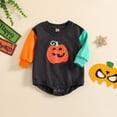 thumbnail image 3 of URMAGIC Toddler Baby Girls Boys Contrast Color Sweatshirt Halloween Long Sleeve Pullover Fall Patchwork Outwear Tops 0-24 Months, 3 of 10