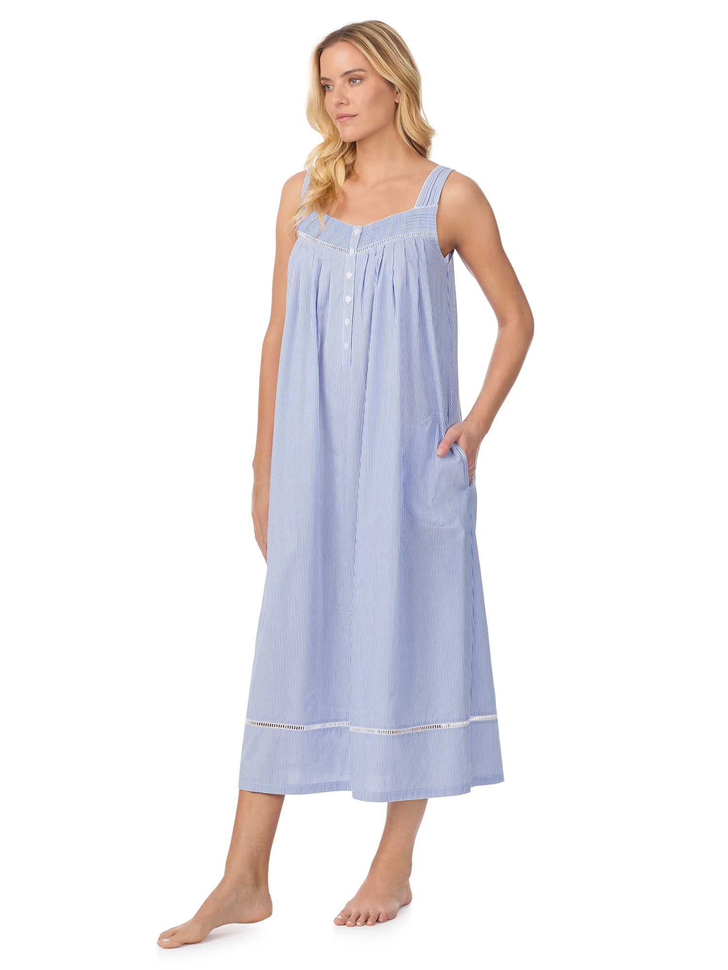 Aria Women's Lightweight Cotton Woven 50" Ballet Nightgown, Sizes XS-5X