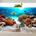 thumbnail image 7 of Wallpaper Underwater World Island Fish Sea Ocean Turtle Coral Reefs Tropical Peel and Stick Wall Murals 100"H x 144"W Removable PVC Wall Paper Self-Adhesive Wall Decor for Bedroom Living Room, 7 of 7
