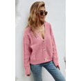 thumbnail image 3 of Women's V Neck Button Down Long Sleeve Cable Knit Cardigan Sweaters Outerwear Tops, 3 of 6