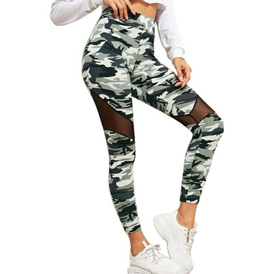Womens Plus Size Camo Yoga Leggings High Wasit Jordan Ubuy