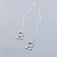 thumbnail image 5 of K-KED 925 Sterling Solid Silver Threader-Ear thread-Pull through earring Cat Drop, 5 of 5