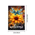 thumbnail image 4 of Amhnf Stained Glass Dragonfly Garden Flag Welcome Flower Art For Home Outdoor Garden Yard Decor 12x18 inch, 4 of 5