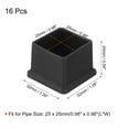 thumbnail image 2 of Uxcell 16Pack Square Chair Leg Caps, 25mm x 25mm OD Black Furniture Feet Pads Table Foot Cover Caps, 2 of 6