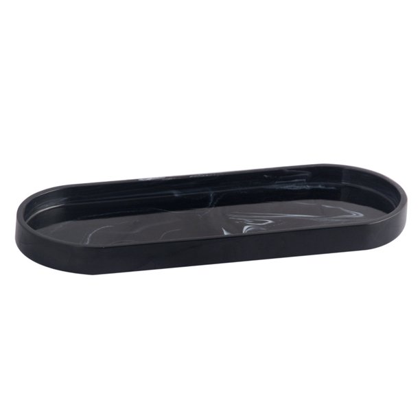 Bandeja de tocador de baño ovalada, bandeja superior para inodoro antideslizante, plato de almacenamiento de resina para jabones, velas Zhivalor CPB-US-XD965-2