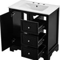 thumbnail image 4 of 30-inch Bathroom Vanity - Black Ceramic Sink With Overflow 3 Drawers And Adjustable Shelf Construction & Style Basin Ample Storage Space Elegant Design, 4 of 7