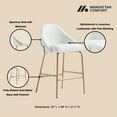 thumbnail image 4 of Gracie White and Gold Leatherette Counter Stool  with Steel Legs - Set of 3, 4 of 10