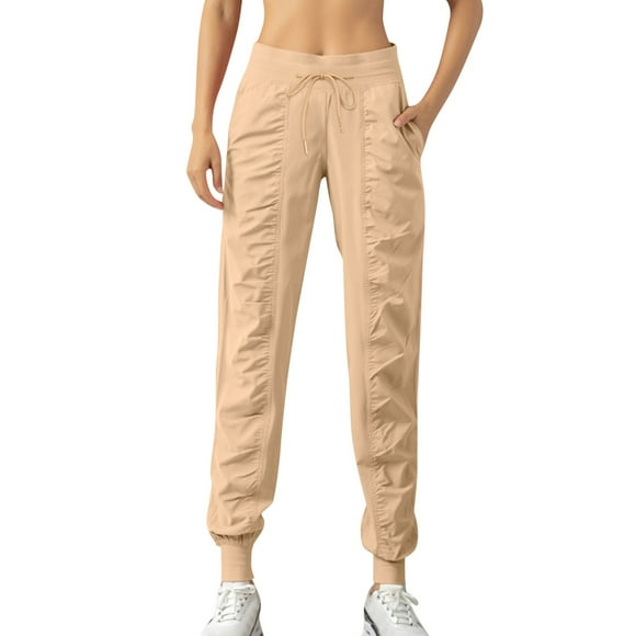 Womens Pants Wear Sports Loose Running Yoga Fitness Pocket Casual Nine Bound Leg Pants for Women