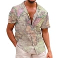 thumbnail image 1 of Camisas Para Hombre Manga Larga De AlgodóN Camisas informales de para hombre, camisa holgada con botones estampados y cuello vuelto, camiseta de manga corta, camisa de playa hawaiana (Green, L), 1 of 6