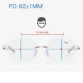 thumbnail image 4 of 4 Pairs of Brown Ultra-light Anti-blue Light Reading Glasses 1.50 for Women Oval Fashion Rimless Readers +1.50 TR90, 4 of 6