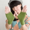 thumbnail image 3 of Guantes de medio dedo de cachemira para mujer, guantes de punto cálidos y cortos de invierno para hombre, línea de lana, dedos con fugas, para estudiantes que escriben a máquina, 3 of 4