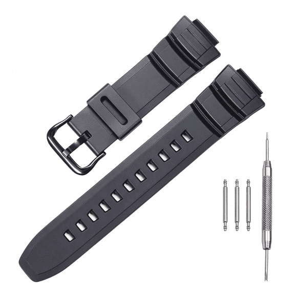 TUWAFE Men'S Sports Resin Strap Replacement for Caiso Mcw100H-4Av Mcw100H Mcw-110H Hdd-S100 W-S220 Watch Band Sports Watch Straps