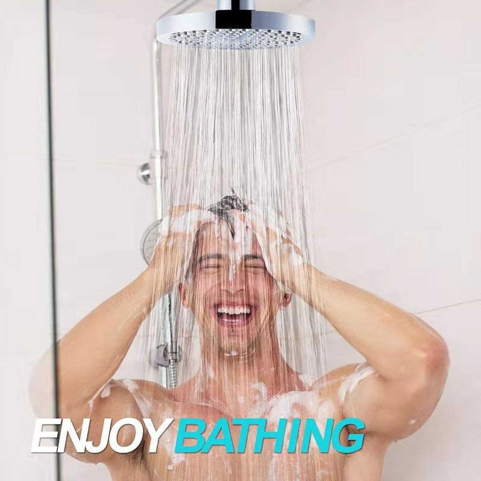 6 Inch High Pressure Rain Shower Head with Chrome Look, Silicone Nozzles Luxury Bathroom Shower Head